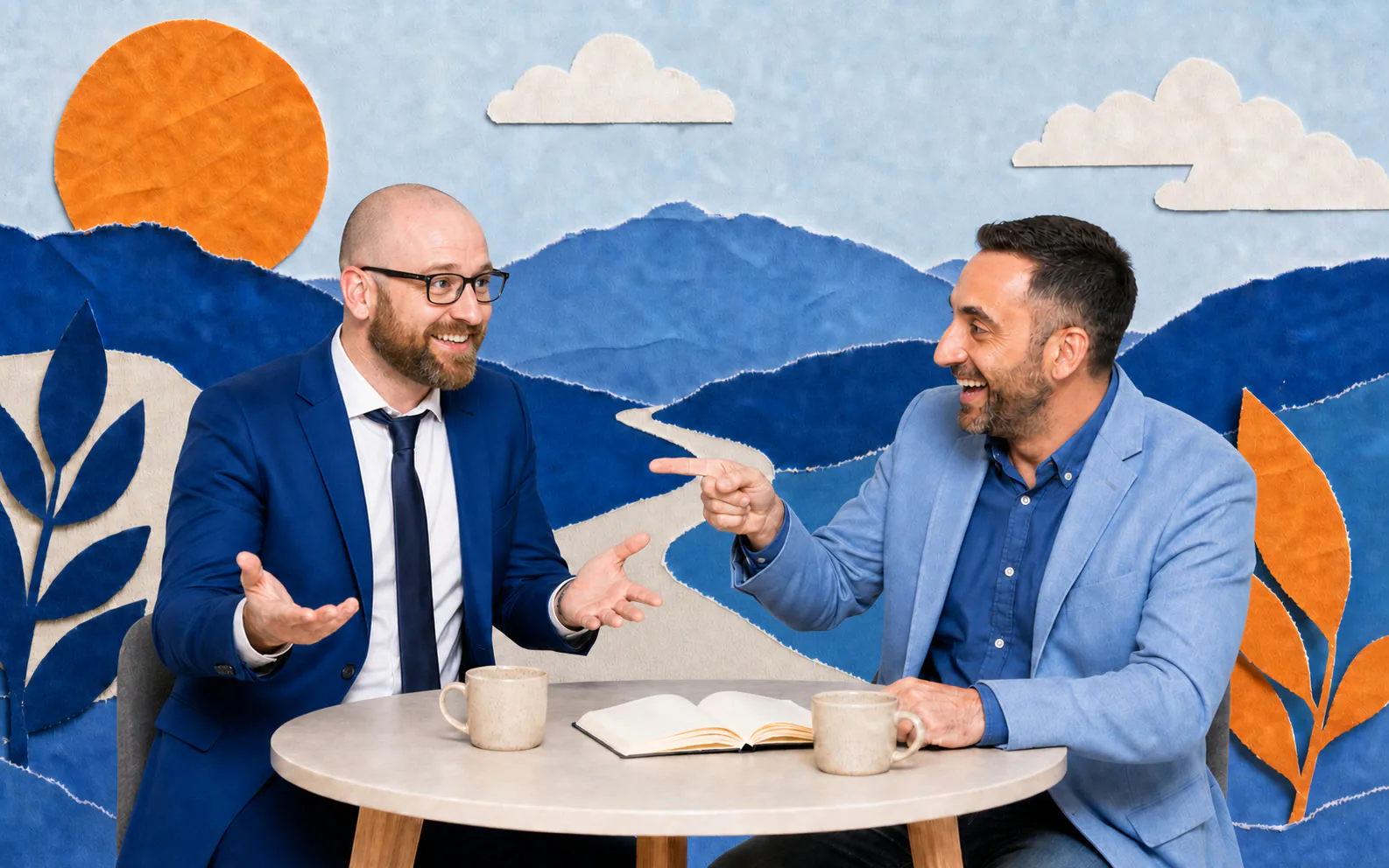 Filip Brož a Petr Hušek při přátelském rozhovoru